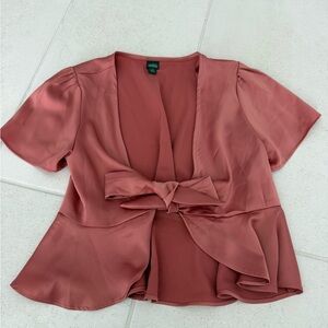 Tie-Front Peplum Blouse